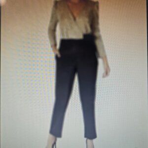 Julia Jordan Sequin Beige and Black Jumpsuit